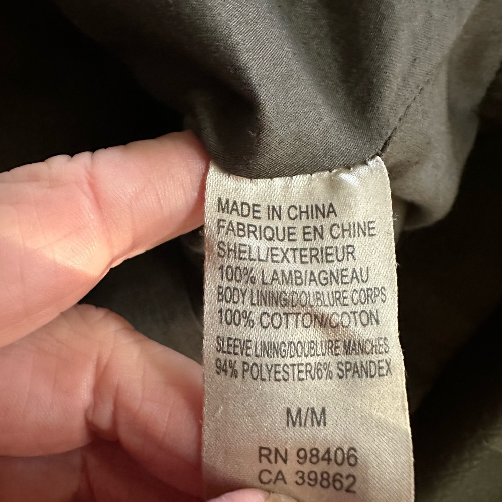 Theory Lambskin Moto Style Leather Jacket, Muted Olive Green, Size Med - Picture 4 of 12